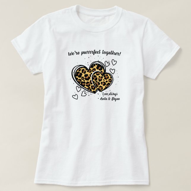 T-shirt Nous sommes fidèles ensemble, coeur léopard (Design devant)
