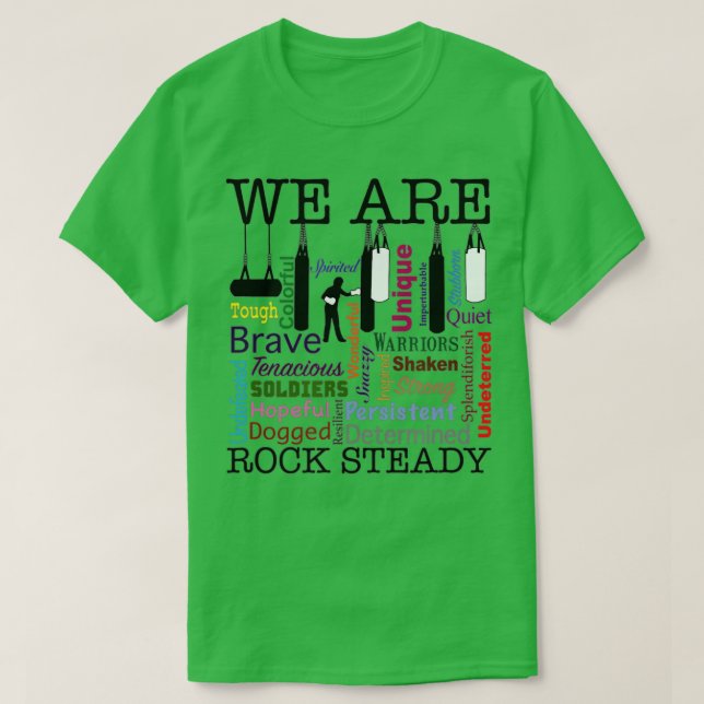 T-shirt Nous sommes Rock Steady Femmes Boxer Word Art (Design devant)