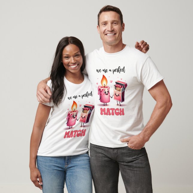 T-shirt Nous sommes un parfait match drôle Punny Valentine (Unisexe)