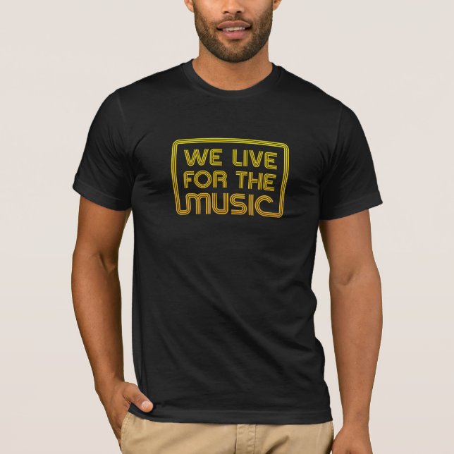 T-shirt Nous vivons pour le jaune de musique avec le rr (Devant)