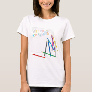 T-shirt Nous vous aimons Maman Dessin à la Craie
