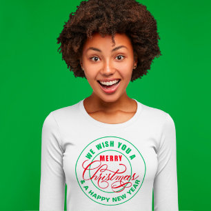 T-shirt Nous vous souhaitons un joyeux Noël Rouge et Vert
