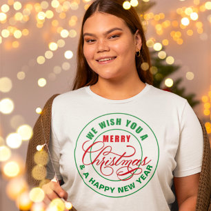 T-shirt Nous vous souhaitons un joyeux Noël Rouge et VertT