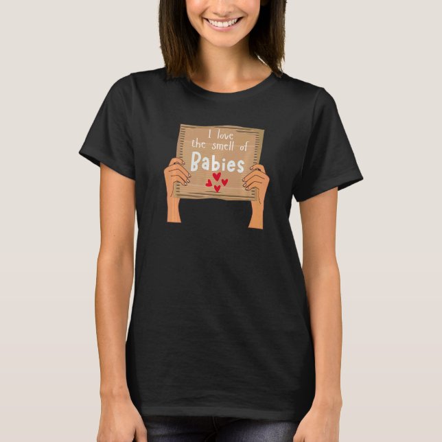 T-shirt Nouveau bébé Odeur bébé Grossesse Faire-part Maman (Devant)
