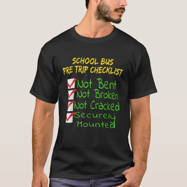 T-shirt Nouveau CDL Conducteur de bus scolaire pré-voyage  (Devant)