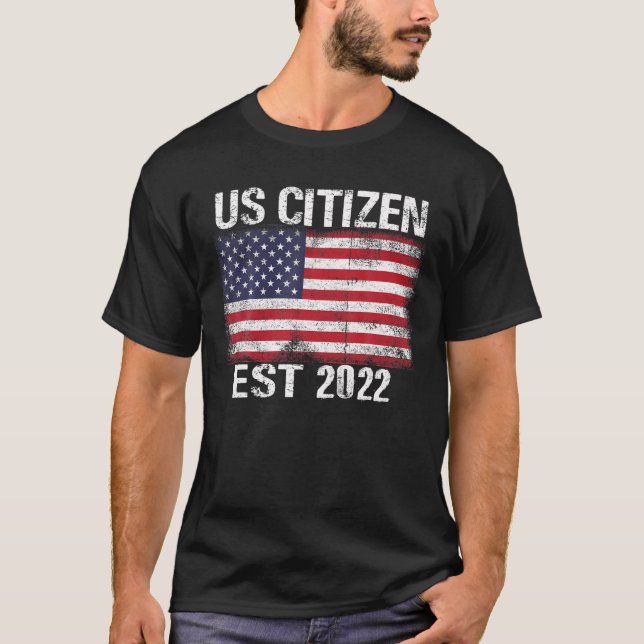 T-shirt NOUVEAU citoyen américain Est 2022- Citoyenneté am (Devant)