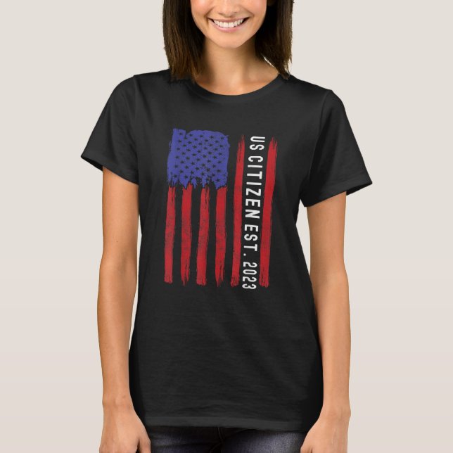 T-shirt Nouveau citoyen américain est 2023 citoyen immigré (Devant)