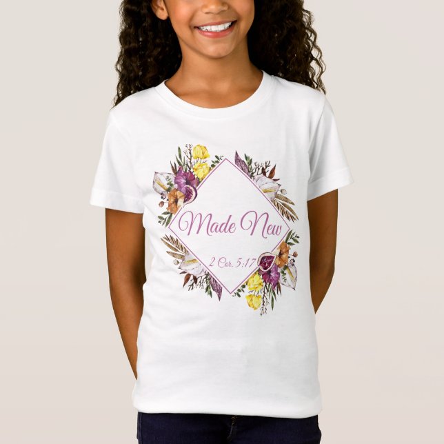 T-Shirt Nouveau dans le Christ Jésus : Les femmes chrétien (Devant)