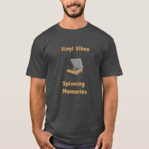Nouveau design, Retro Vinyl Record Tee - shirt.
