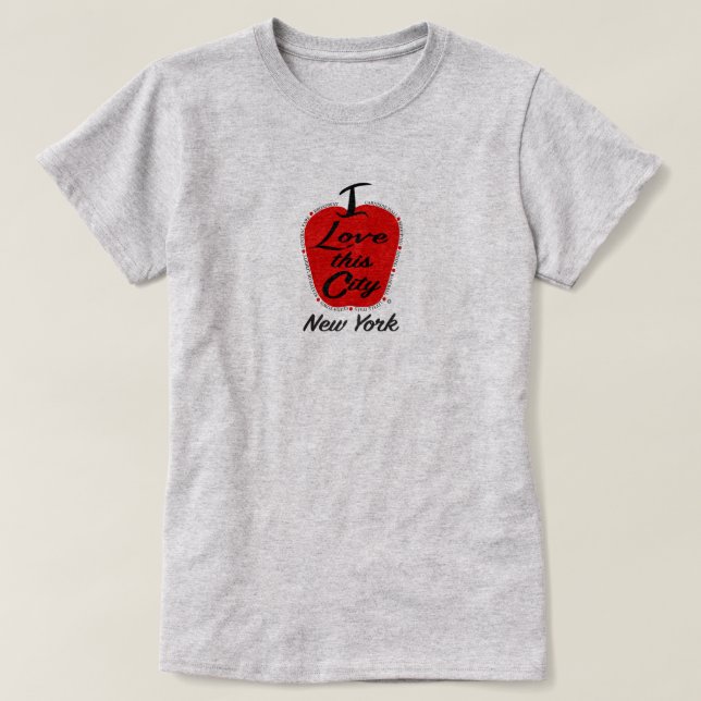 T-shirt Nouveau J'Aime Cette Ville (Design devant)