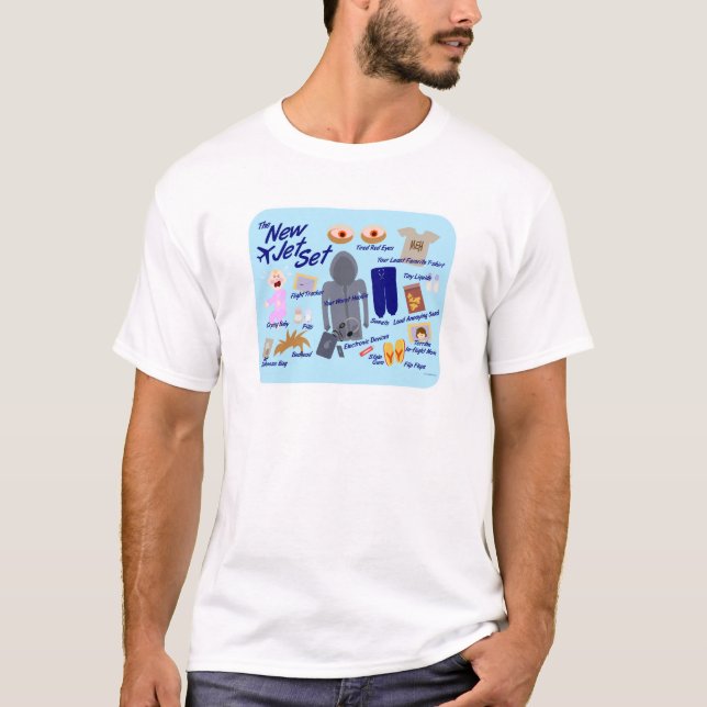 T-shirt Nouveau Jet Set Funny Air Travel Cartoon (Devant)