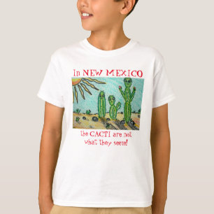 T-shirt Nouveau-Mexique Alien Cactus Drôle Roswell Cartoo