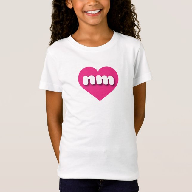 T-Shirt Nouveau-Mexique coeur rose chaud - J'aime nm (Devant)
