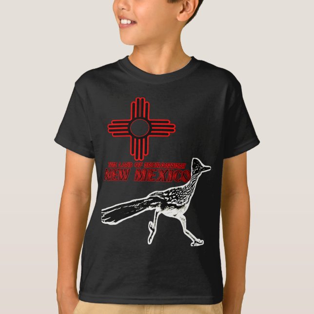 T-shirt Nouveau-Mexique Roadrunner Land of Enchantment Zia (Devant)