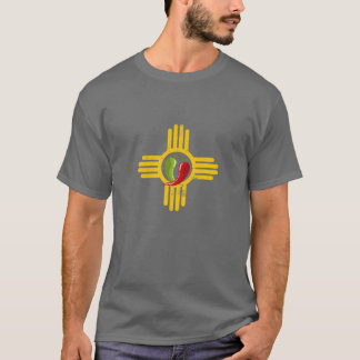 T-shirt Nouveau Mexique Sud-Ouest Zia Avec Rouge Et Vert C