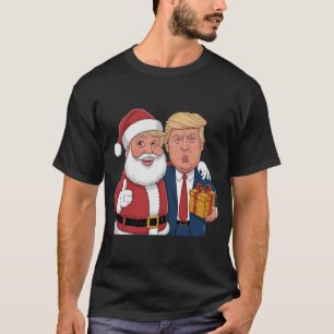 T-shirt NOUVEAU Noël 2024 - Trump et Père Noël célèbrent