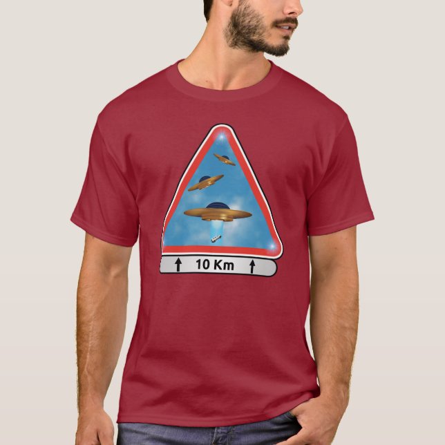 T-SHIRT NOUVEAU PANNEAU DE SIGNALISATION OVNI (Devant)