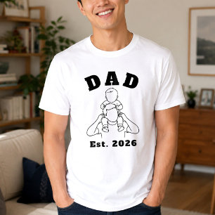 T-shirt Nouveau Papa Bébé Épaule Ligne Artistique