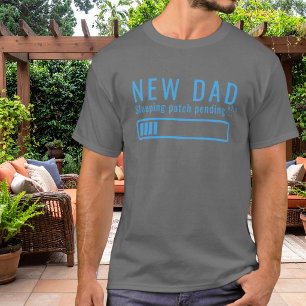 T-shirt Nouveau Papa Patch Dormant Design Bleu