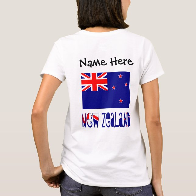 T-shirt Nouveau-Zélande Nouveau-Zélande Drapeau Personnali (Dos)