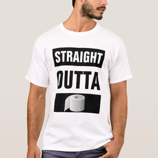 T-shirt Nouveauté Du Papier Toilette De Strat Outta (Devant)