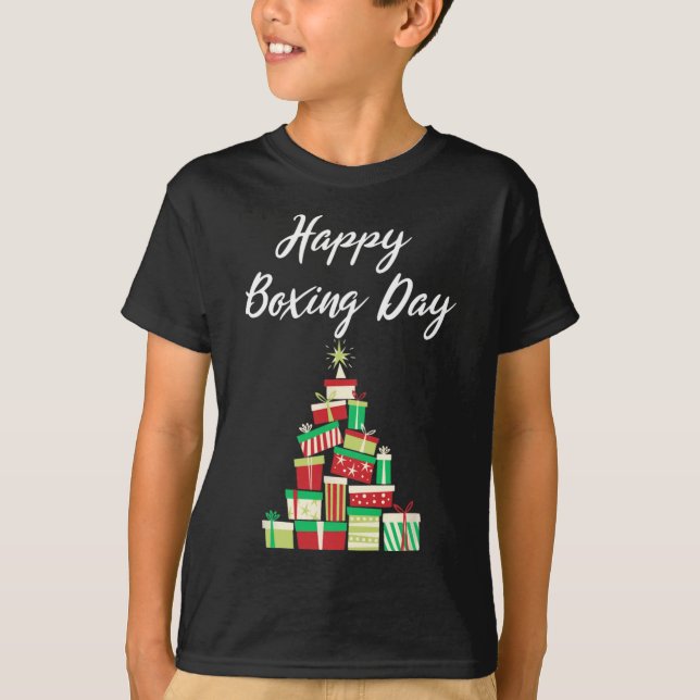T-shirt Nouveautés - Joyeux Jour de boxe avec Noël (Devant)