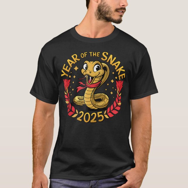 T-shirt Nouvel An Chinois 2025 Année Du Serpent Zip (Devant)