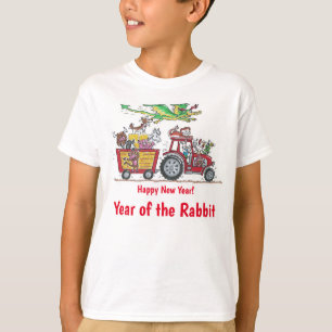 T-shirt Nouvel An chinois année du lapin tracteur