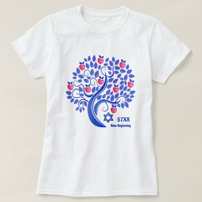 T-shirt Nouvel An juif | Rosh Hashanah Année personnalisée (Design devant)