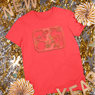 T-shirt Nouvel An Lunaire Singe du zodiaque chinois Or Rou