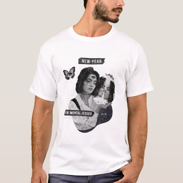 T-shirt Nouvel An Nouvel Enjeux Mentaux Im Ok Collage (Devant)