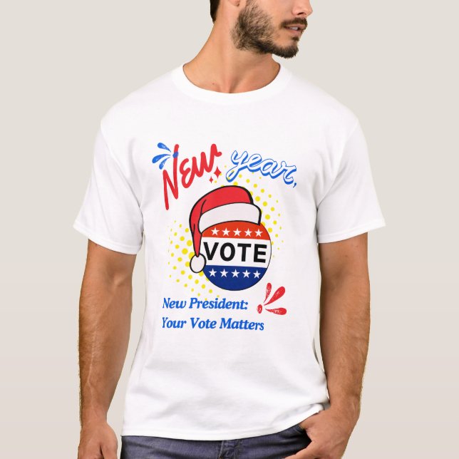 T-shirt Nouvel An - Votre Vote - USA Père Noël (Devant)