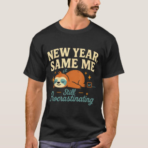T-shirt Nouvelle Année Même Moi Drôle Paresseux Paresseux