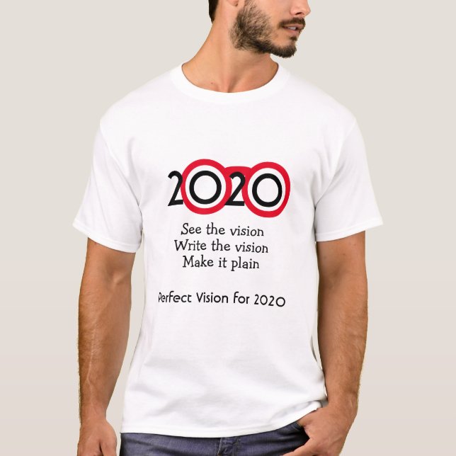 T-shirt Nouvelle Année VISION Parfaite Pour 2020 Lunettes  (Devant)