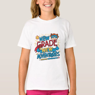 T-shirt "Nouvelle aventure".Retour à l'héroïne de l'école