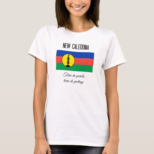 T-shirt Nouvelle-Calédonie, Drapeau et Devise (Fr) (Devant)