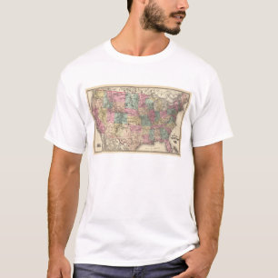 T-shirt Nouvelle carte de voie ferrée des Etats-Unis