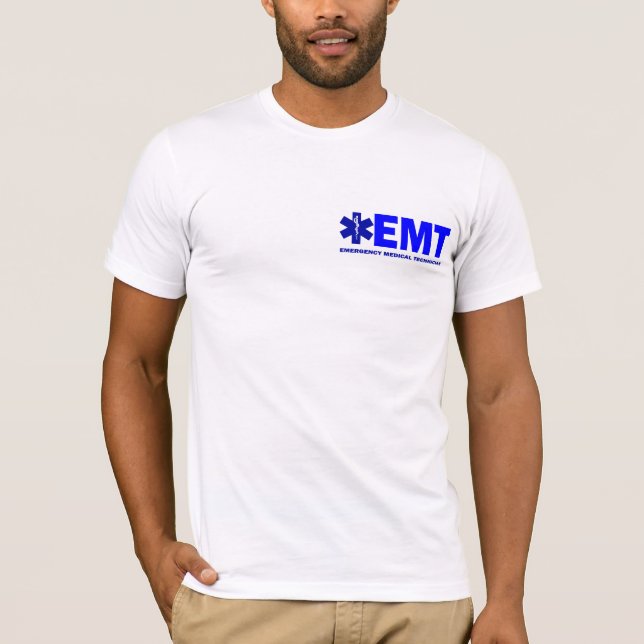 T-shirt Nouvelle chemise Bleu-en lettres de devoir-style (Devant)