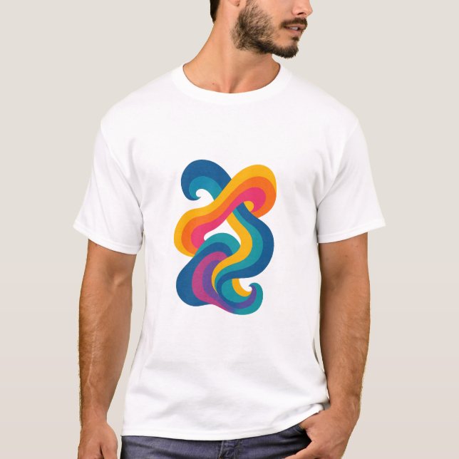 T-shirt Nouvelle conception abstraite colorée (Devant)