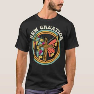 T-shirt Nouvelle Création Jésus Croix Chrétienne Papillon 