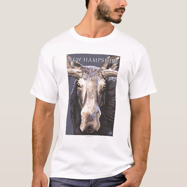 T-shirt Nouvelle de HampshireMoose fin (Devant)