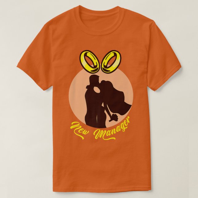 T-shirt Nouvelle Directrice Anneaux Mariage Mariage Mariée (Design devant)