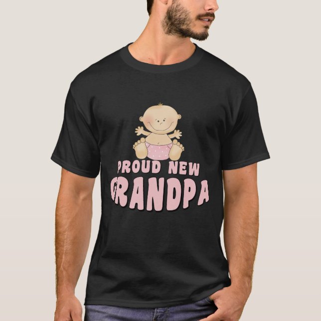 T-shirt NOUVELLE fille FIÈRE de grand-papa (Devant)