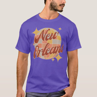 T-shirt Nouvelle Orléans City Disco ball Retro Style Vinta
