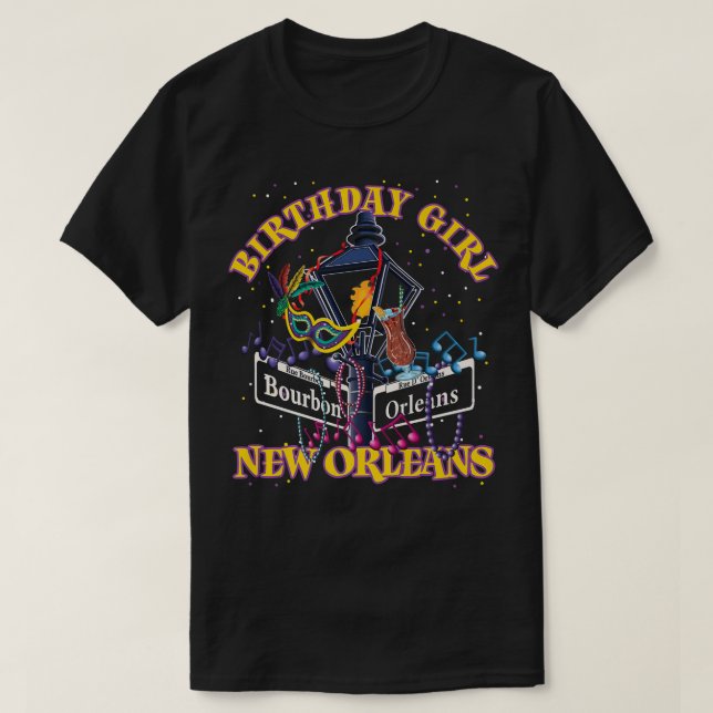 T-shirt Nouvelle-Orléans Fille Anniversaire Français Quart (Design devant)