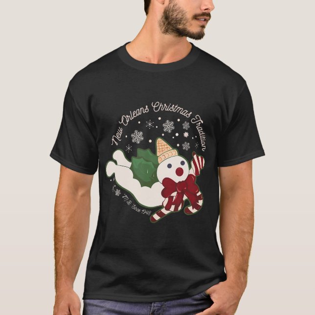 T-shirt Nouvelle-Orléans M. Bingle Tradition de Noël Snowm (Devant)