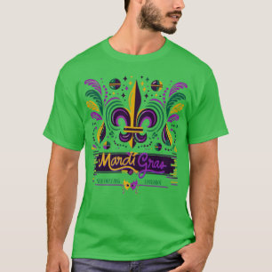 T-shirt Nouvelle-Orléans Mardi Gras jaune violet vert