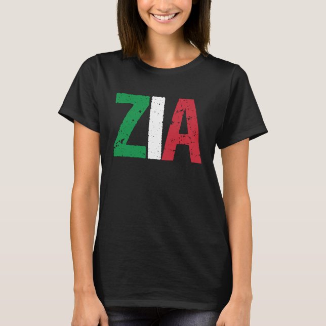 T-shirt Nouvelle Tante Italienne Zia Fière Italienne Améri (Devant)