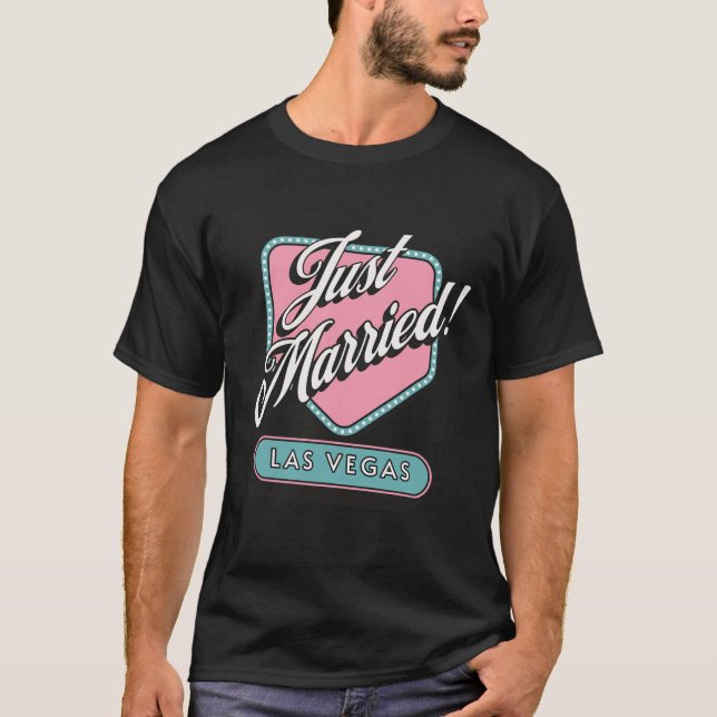 T-shirt Nouvellement Mariés Mariage à Las Vegas Mariée Mar (Devant)
