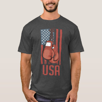T-shirt Novelty USA Boer Gloves Nationalistic Sparring fri